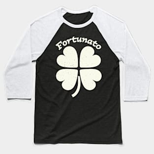 Fortunato Emblem - Distressed Four-Leaf Graphic Design Baseball T-Shirt